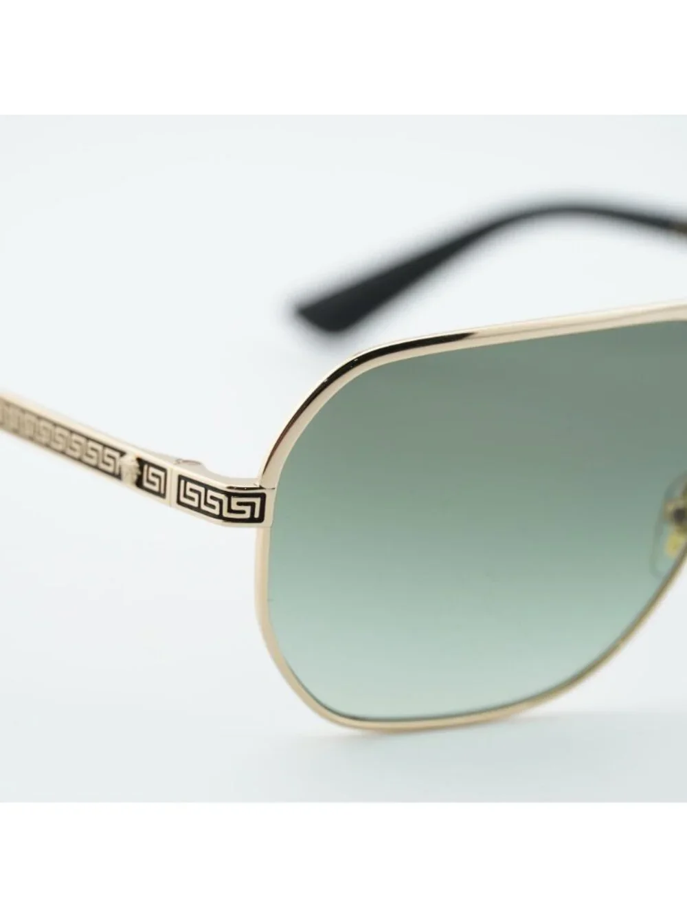 Versace VE2294 10028E Sunglasses Gold Aviator Frame, Green Gradient Lenses